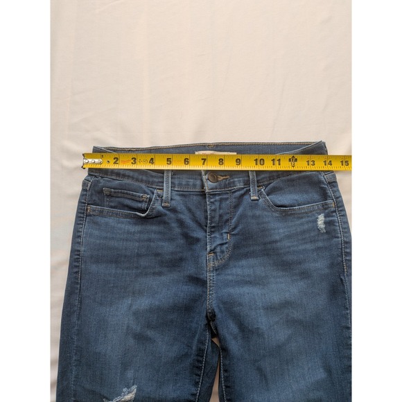 Levi's 710 Super Skinny Jeans Women's 28 Medium Wash Distressed Raw Hem - Picture 4 of 14